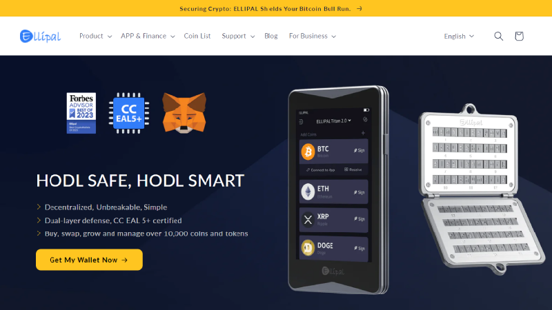Ellipal anonym kryptolommebok uten KYC.