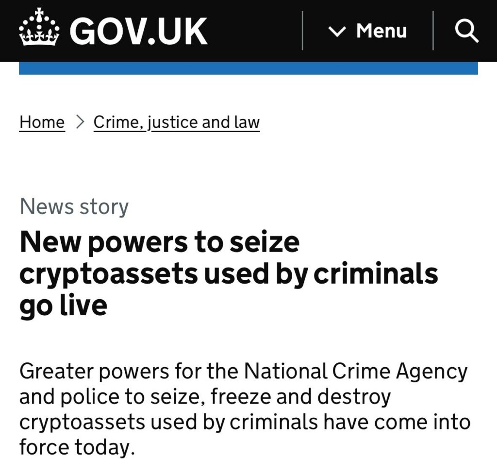 Storbritannia skjerper kontrollen med kryptovaluta-kriminalitet