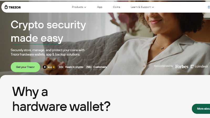 Trezor anonym kryptolommebok uten KYC.