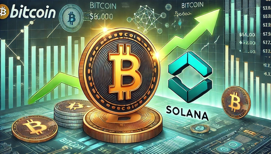 Bitcoin topper $ 56K, Solana konstruerer comeback fra mandagsrutinen
